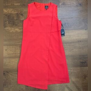 Adrianna Papell Sleeveless Mini Midi Dress in Geranium Pink NWT Women’s 14